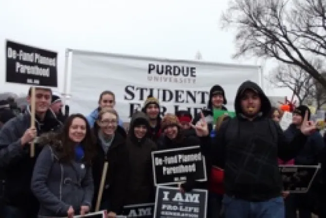 Purdue University Students for Life at the March for Life 2012 CNA US Catholic News 1 23 11