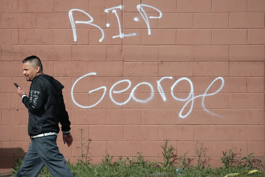 RIP George has been painted on a wall after a night of protests and violence on May 29, 2020 in Minneapolis, Minnesota. ?w=200&h=150