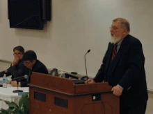 (R-L) Peter Schindler, Peter Casarella, and Patrick Deneen. 