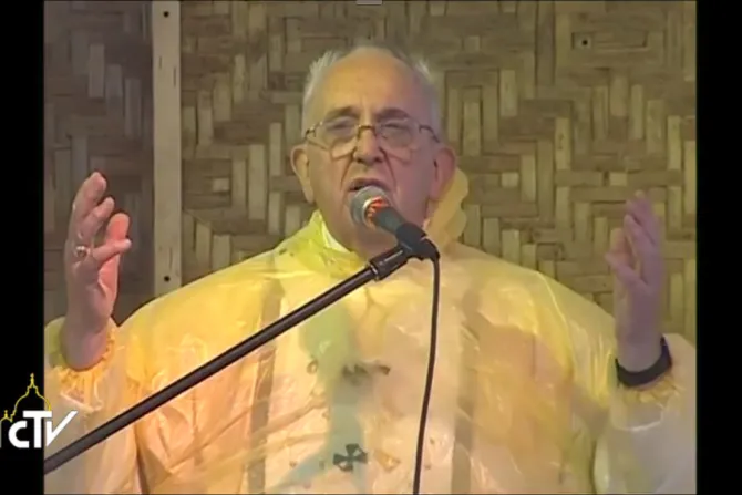 Rainy mass homily Pope Francis Philippines 2 CNA