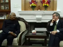 Ram Nath Kovind (L), who was elected President of India July 20, meets with Bruce Bucknell, Jan. 25 2017. 