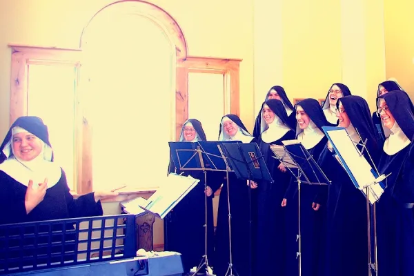 The community records an album in the St. John's Chapel. . Benedictines of Mary, Queen of Apostles.