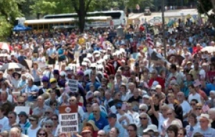 Religious Freedom Rally.   Anita McSorley, The Leaven.
