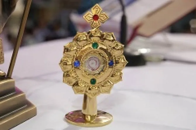 Reliquary of Pope John Paul II Credit Archdiocese of Bombay CNA Catholic News 9 13 13