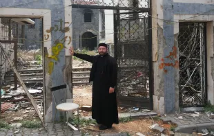 The remains of St. Mary's Syrian Orthodox church in Homs, Syria.   Aid to the Church in Need.