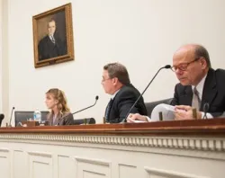 Rep Chris Smith (Center) listens during an Helsinki Commission hearing on sex trafficking and abuse of children, October 4, 2012.?w=200&h=150