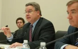Rep. Chris Smith and Rep. Ed Royce (far right) at the Jan. 24, 2012 subcommittee hearing on human rights abuses in Vietnam 