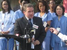 Rep. Chris Smith at a Nov. 14, 2011 press conference in Newark with UMDNJ Nurses