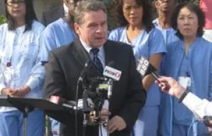 Rep. Chris Smith at a Nov. 14, 2011 press conference in Newark with UMDNJ Nurses 