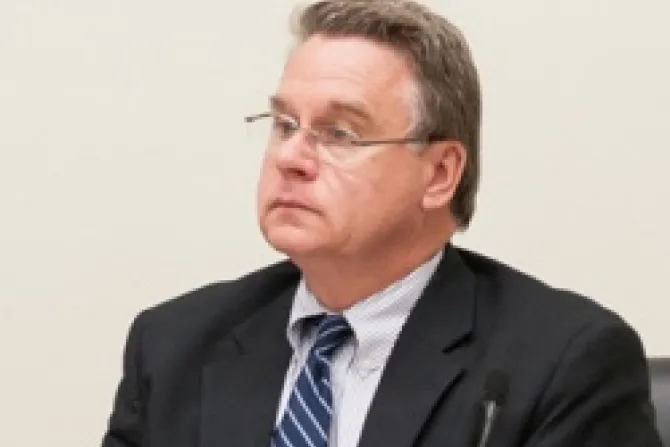 Rep Chris Smith listens during an October 4 Helsinki Commission hearing on sex trafficking and abuse of children CNA US Catholic News 10 5 12