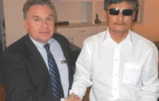 Rep. Chris Smith of New Jersey welcomes Chen Guangcheng to the United States. 