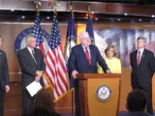 Rep. Jim Sensenbrenner and Rep. Diane Black introduce the Religious Freedom Tax Repeal Act at a July 10, 2012 press conference in Washington, D.C.