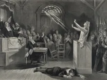 Representation of the Salem witch trials, lithograph from 1892. 