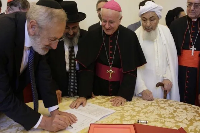 Representatives of the Abrahamic religions sign a declaration on end of life issues at the Vatican Oct 28 2019 Credit Vatican Media