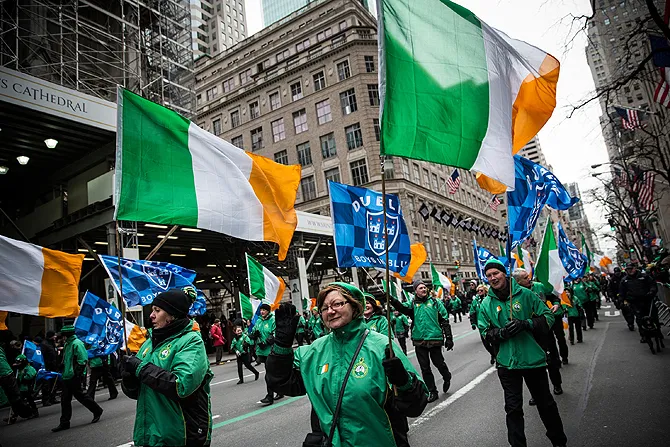 Revelers march in the annual St Patricks Day Parade along Fifth Ave in Manhattan on March 17 2014 Credit Andrew Burton Getty Images News Getty Images CNA 9 15 14