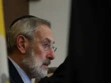 Riccardo Di Segni, Chief Rabbi of Rome, speaks at a conference at the Pontifical Lateran University, Jan. 14, 2016. 