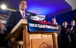 Rick Santorum addresses a crowd at the Stoney Creek Inn on January 3, 2012 in Johnston, Iowa.   Andrew Burton/Getty Images News/Getty Images