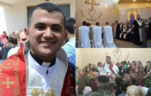 Roni Salim Momika is ordained a priest in Erbil's Aishty camp for the displaced Aug. 5, 2016. Courtesy of Fr. Roni Momika.