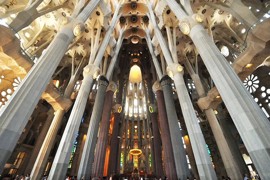 Interior of the Sagrada Familia Basilica in Barcelona.?w=200&h=150