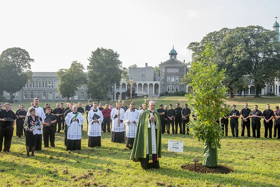 Bishop Timothy Senior, then-rector of St. Charles Borromeo Seminary, leads a tree blessing ceremony for the Day of Prayer for the Care of Creation, Sept. 1, 2015.?w=200&h=150