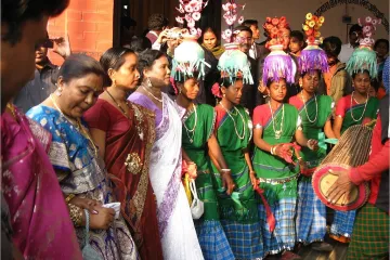 Santal people dance during a marriage ceremony Credit Sumitsoren via Wikimedia CC BY 30 