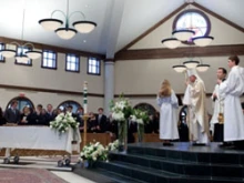 Cardinal Donald Wuerl celebrates the funeral Mass of Sargent Shriver at Our Lady of Mercy Catholic Church 