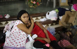 A shelter in Escuintla, Guatemala, after the Fuego volcano erupted June 3, 2018.   Ivan Palma/Catholic Relief Services.