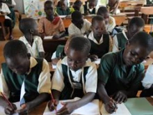 School children studying in Uganda. 