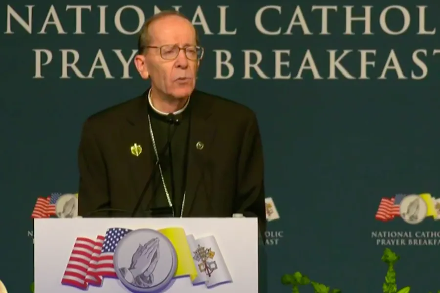 Bishop Thomas Olmsted of Phoenix delivers the keynote address at the National Catholic Prayer Breakfast in Washington, D.C., April 23, 2019. ?w=200&h=150