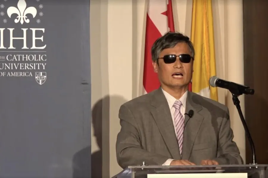 Chen Guangcheng speaks at the Catholic University of America, Oct 9, 2019. ?w=200&h=150