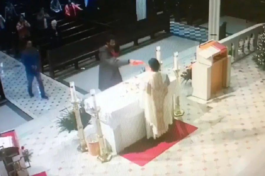 Footage from the desecration of the altar at St. Anthony of Padua in the Diocese of Brooklyn, Sunday, Jan. 12. ?w=200&h=150