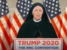 Sister Dede Byrne speaks at the 2020 Republican National Convention. Screenshot.