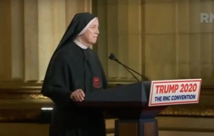 Sister Dede Byrne speaks at the 2020 Republican National Convention. Screenshot.