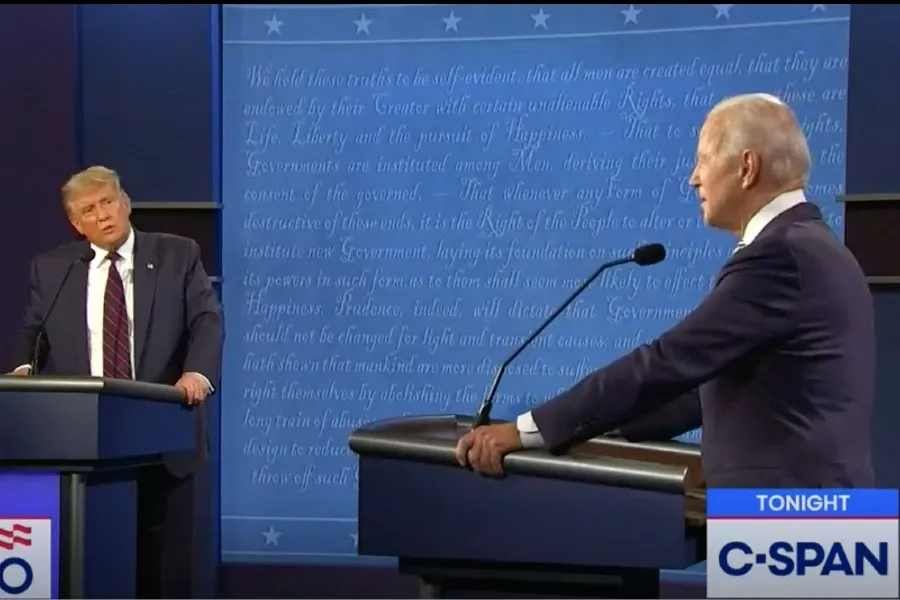 President Donald Trump and former vice president Joe Biden during the Sept. 29 debate. ?w=200&h=150
