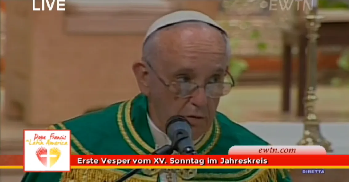 Pope Francis delivers his homily during Vespers with Paraguay clergy and religious. ?w=200&h=150