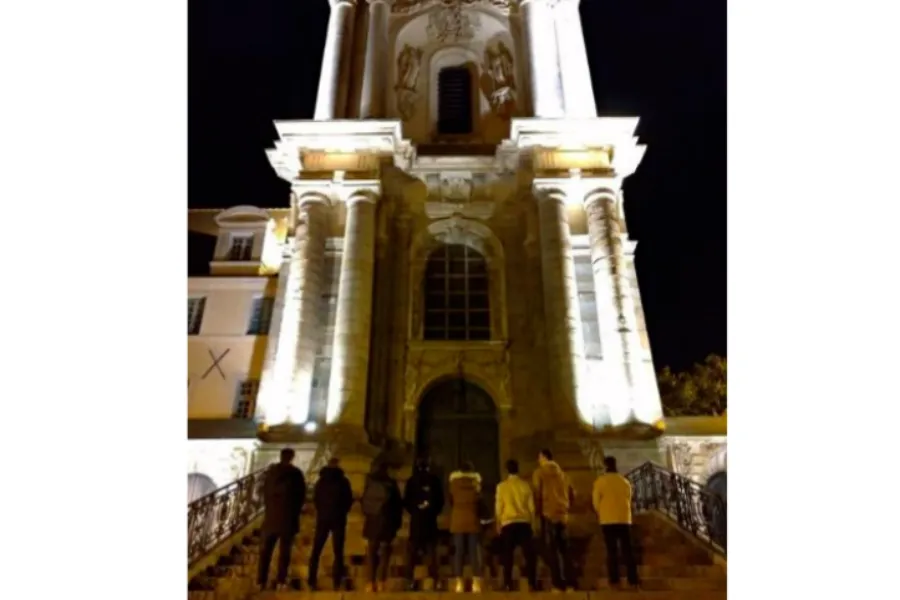 Young French Catholics attend a vigil organized by Protège ton église. Courtesy photo. ?w=200&h=150