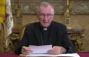Cardinal Pietro Parolin addresses the United Nations in a video message Sept. 21, 2020. Screengrab: Holy See UN. 