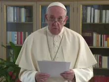Pope Francis records a video message delivered to the United Nations Sept. 25, 2020. Screengrab: Holy See UN.