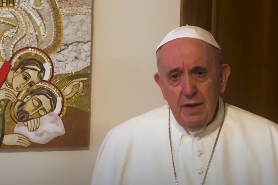 Pope Francis records a video message marking Argentina’s Nursing Day and Doctors’ Day. Screenshot from the Argentine bishops’ conference YouTube account.?w=200&h=150