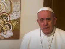Pope Francis records a video message marking Argentina’s Nursing Day and Doctors’ Day. Screenshot from the Argentine bishops’ conference YouTube account.
