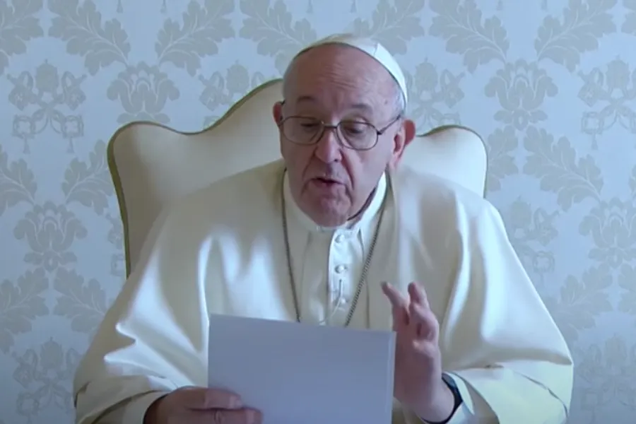 Pope Francis records a video message for judges released Nov. 30, 2020. Screenshot from Vatican News YouTube channel.?w=200&h=150