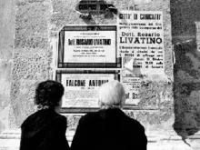 Notices highlight the death of Rosario Livatino in 1990. Credit: Rosario Livatino Study Center.