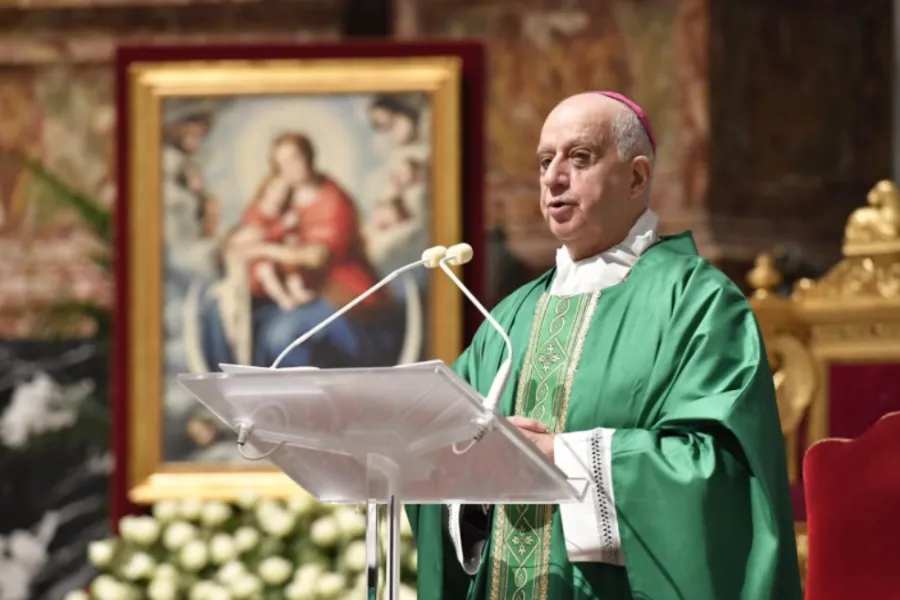 Archbishop Rino Fisichella, president of the Pontifical Council for the New Evangelization, celebrates Mass in St. Peter’s Basilica Jan. 24, 2021. Credit: Vatican Media?w=200&h=150