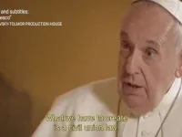 Screenshot from the documentary "Francesco" with original subtitles.
