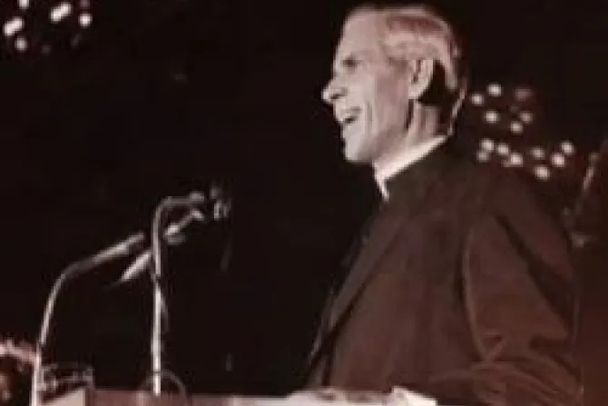 Screenshot from the film Archbishop Fulton J Sheen Servant of All CNA US Catholic News 5 25 11
