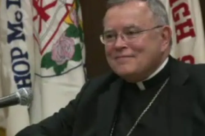 Screenshot of Archbishop Charles J Chaput speaking to students from across the archdiocese CNA US Catholic News 3 8 12
