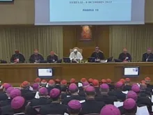 A screenshot of the Synod of Bishops for the New Evangelization being held at the Vatican. 