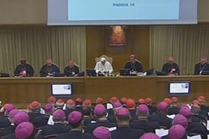 Screenshot of the Synod of Bishops for the New Evangelization Credit CTV 2 CNA US Catholic News 10 9 12
