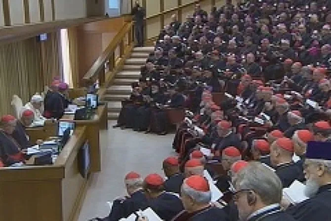 Screenshot of the Synod of Bishops for the New Evangelization Credit CTV CNA500 US Catholic News 10 9 12
