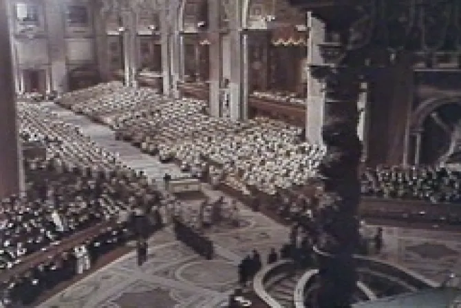 Screenshot of the opening of the Second Vatican Council Credit CTV CNA500 US Catholic News 10 9 12